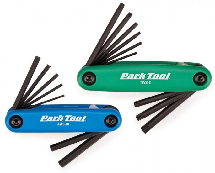 Parktool TWS-2 és AWS-10 torx és imbusz marokszerszám szett, 9+7 funkciós, zöld-kék