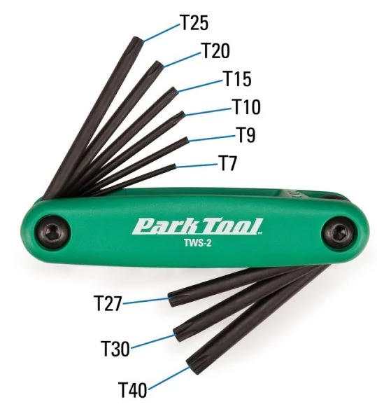 Parktool TWS-2 torx marokszerszám, 9 funkciós, zöld