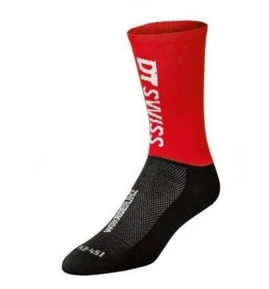 DT Swiss zokni, fekete-piros, 39-42-es méret