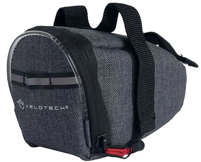 Velotech Grey Light S nyeregtáska, 0,3L, világítós, szürke