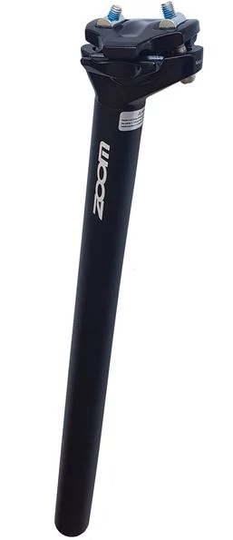 Zoom alu nyeregcső 27,2 x 400 mm, két csavaros, hátrahajló fejjel, fekete