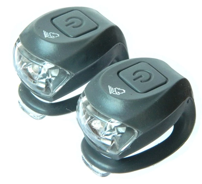 Velotech 2 LED-es első + hátsó villogó szett, szürke