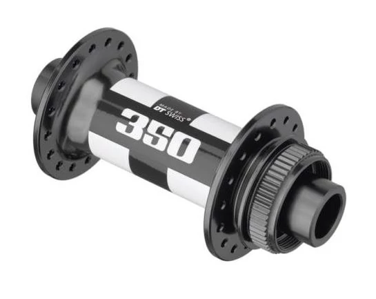 DT Swiss 350 első agy, 28H, tárcsafékes (centerlock), átütőtengelyes (15x100 mm), fekete