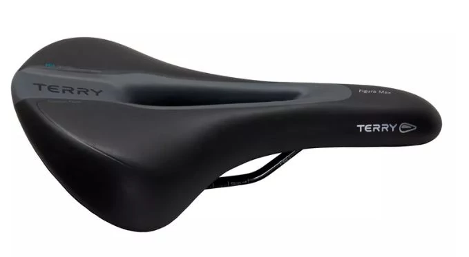 Terry Figura Max férfi komfort nyereg, 284x177 mm, anatómikus, fekete-szürke, 420g
