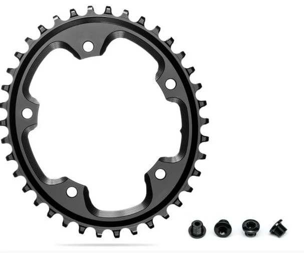 absolute BLACK CX OVAL első lánckerék 38T, 5x110 mm, 1x10-12s, narrow-wide, alumínium, fekete