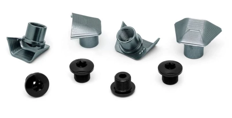 Absolute Black hajtómű csavar és takarólemez szett, Dura Ace 9000-hez, 4 db, szürke