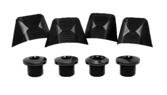 Absolute Black hajtómű csavar és takarólemez szett, Dura Ace 9100-hoz, 4 db, fekete