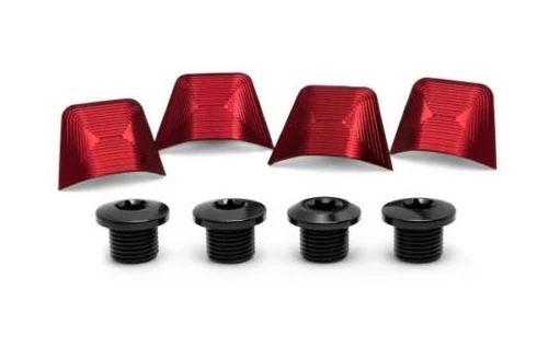 Absolute Black hajtómű csavar és takarólemez szett, Ultegra 6800-hoz, 4 db, piros