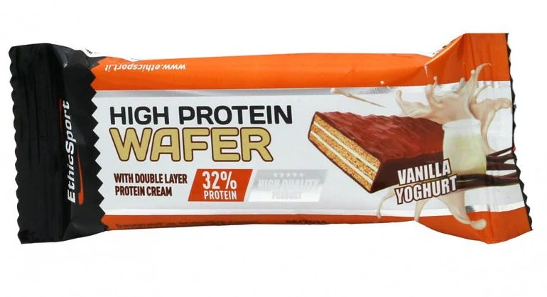 EthicSport High Protein Wafer nápolyi fehérje szelet, 35g, vaníliás