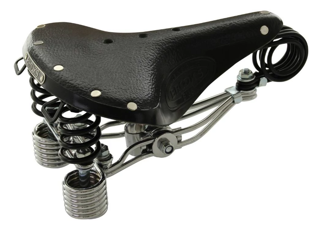 Brooks B135 férfi komfort nyereg, rugós, 289x205 mm, 1630 g, fekete