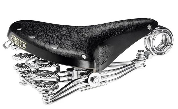 Brooks B33 férfi komfort nyereg, rugós, 318x235 mm, 1600 g, fekete