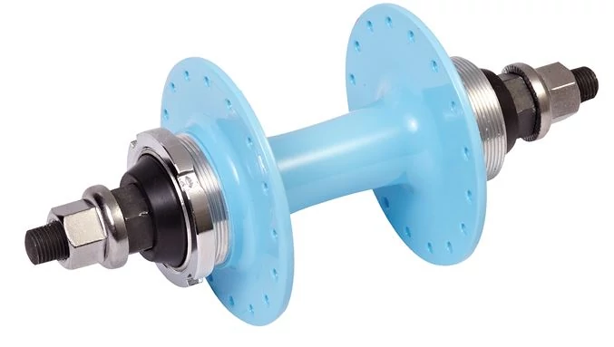 Csepel AtomPista hátsó fixi flip-flop kerékagy, 32H, csavaros, világoskék