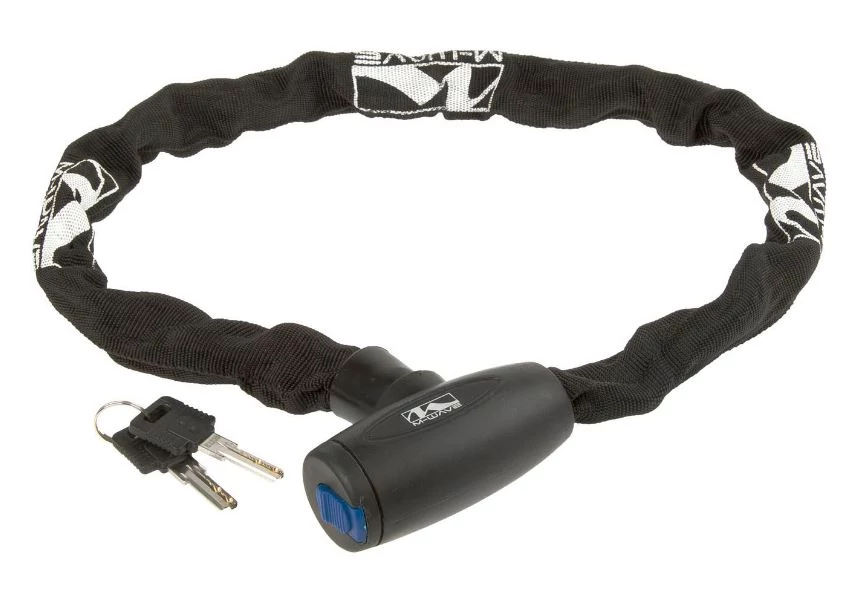 M-Wave kulcsos láncos zár, 85 cm x 6 mm, fekete