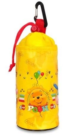 Csepel Disney Micimackó kulacs tartó táska, karabinerrel, sárga