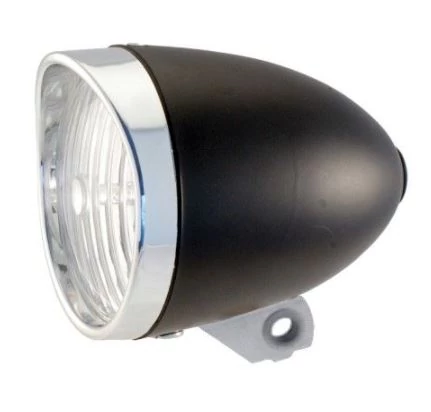Csepel Retro elemes első lámpa, 3 LED, fekete