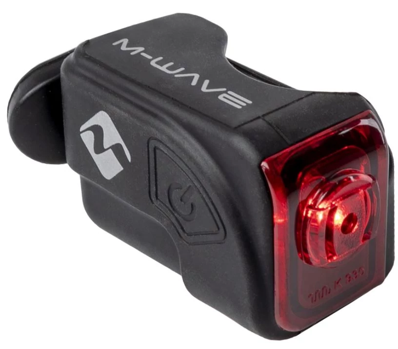 M-Wave elemes hátsó lámpa nyeregcsőre, 1 POWER LED, USB-ről tölthető