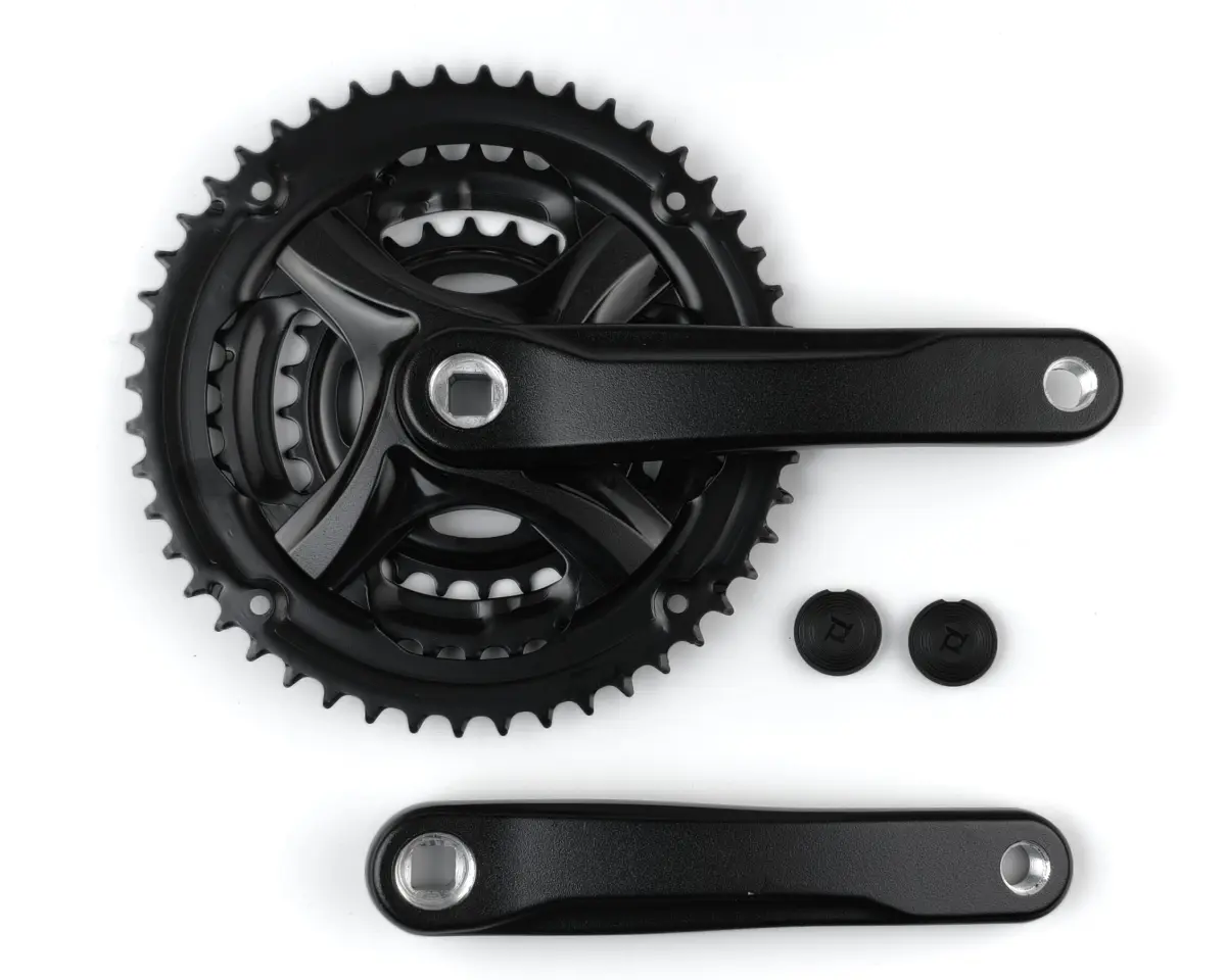 Prowheel TY-CN90 négyszögtengelyes trekking hajtómű 28-38-48T, 170 mm, alumínium, fekete, OEM kiszerelés