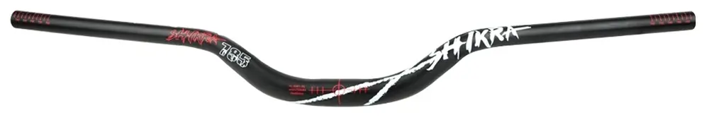 Shikra hajlított MTB kormány, 31,8x785x55 mm, 6061 alumínium, matt fekete - fehér
