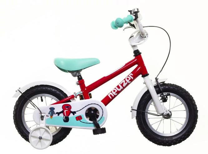 Neuzer 12-es BMX fiú kerékpár, acél, piros-fehér-türkiz