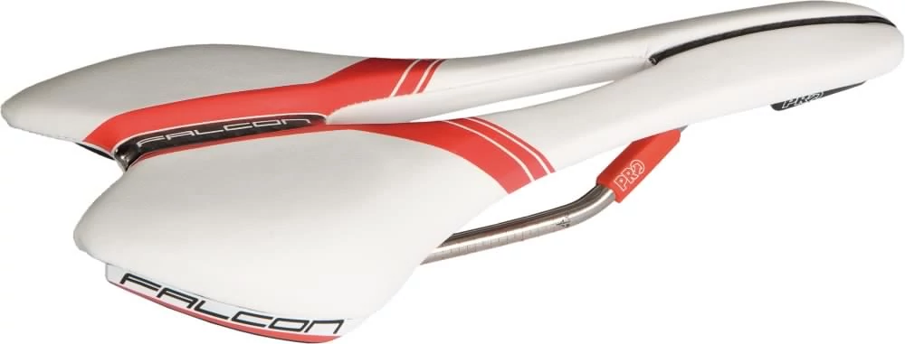 PRO Falcon AF TI férfi sport nyereg, anatómikus, 132 mm, fehér-piros
