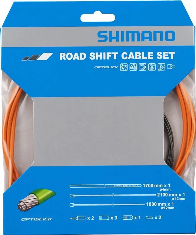 Shimano országúti váltóbowden készlet, Optislick, narancs