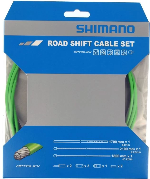 Shimano országúti váltóbowden készlet, Optislick, zöld