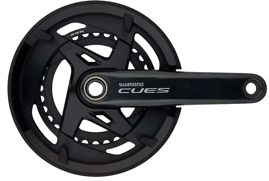 Shimano Cues FC-U8000-2 Linkglide  integrált tengelyes hajtómű, 32-46T, 2x11s, 170 mm, LV, fekete