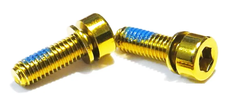 Spyral tárcsafék adapter, rögzítő csavar, M6x18 mm, arany színű, 2 db