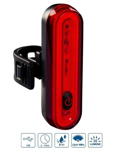 VeloGo CHIP LED-es USB-ről tölthető hátsó lámpa, 30 lumen