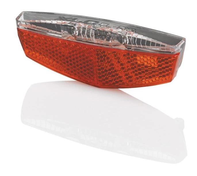 XLC CL-R17 dinamós hátsó 2 LED lámpa csomagtartóra, állófénnyel, piros, 50/80 mm