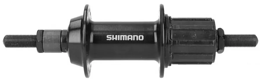 Shimano Tourney FH-TY500-7-NT hátsó kerékagy, kazettás lánckeréksorhoz, 36H, felnifékes, csavaros, fekete, OEM kiszerelés