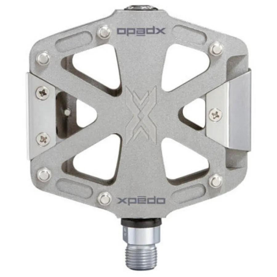 Xpedo MX Force 2 MTB platform pedál, alu, cserélhető szegecsekkel, ezüst