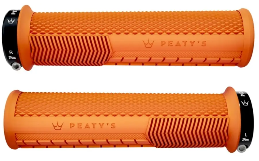 Peaty's Monarch Knurl bilincses gumi markolat, 138 mm, vékony, narancssárga, fekete bilinccsel