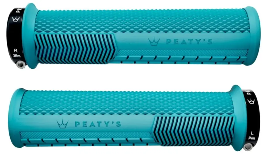 Peaty's Monarch Knurl bilincses gumi markolat, 138 mm, vékony, türkizkék, fekete bilinccsel