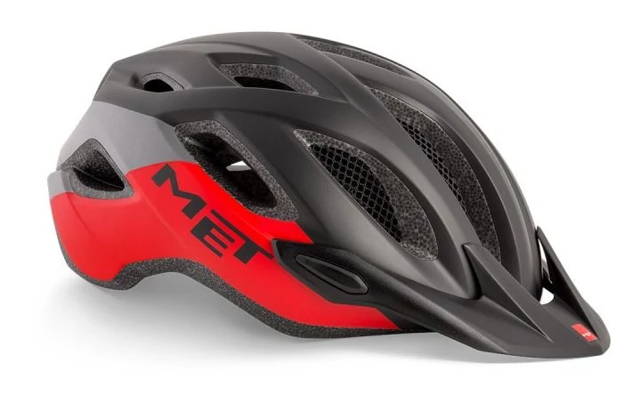 MET Crossover unisex MTB bukósisak, XL-es méret (60-64 cm), matt fekete-piros