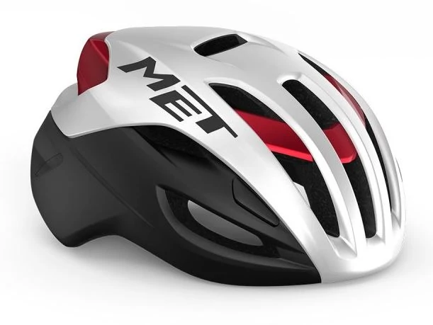 MET Rivale Mips unisex bukósisak, M-es méret (56-58 cm), fekete-fehér-piros