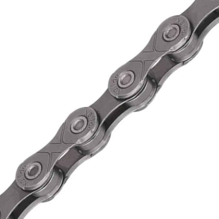 KMC XGlide kerékpár lánc, 9-11s, 126 szem, Shimano Cues kompatibilis, patentszemmel, szürke