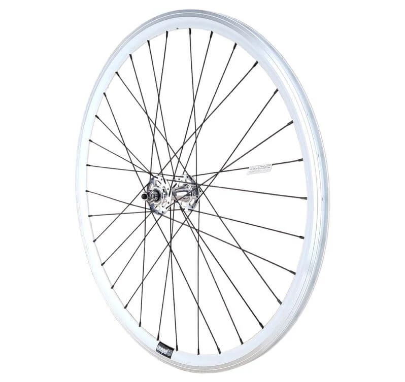 Csepel Royal Luxus 28-as (622 mm - 700C) Fixi első kerék, csavaros tengellyel, fehér