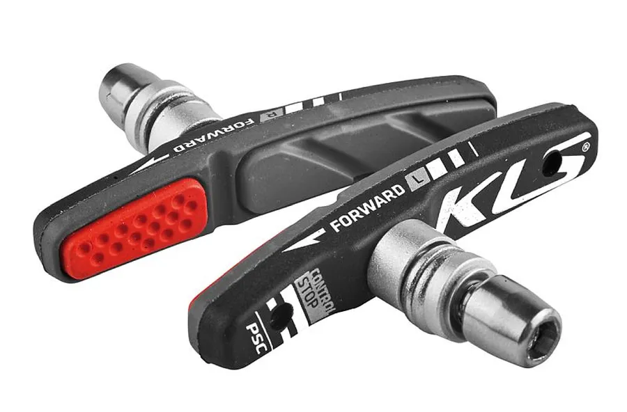 KLS Controlstop 3 zónás MTB csavaros fékpofa, 72 mm, egy pár, fekete-szürke-piros