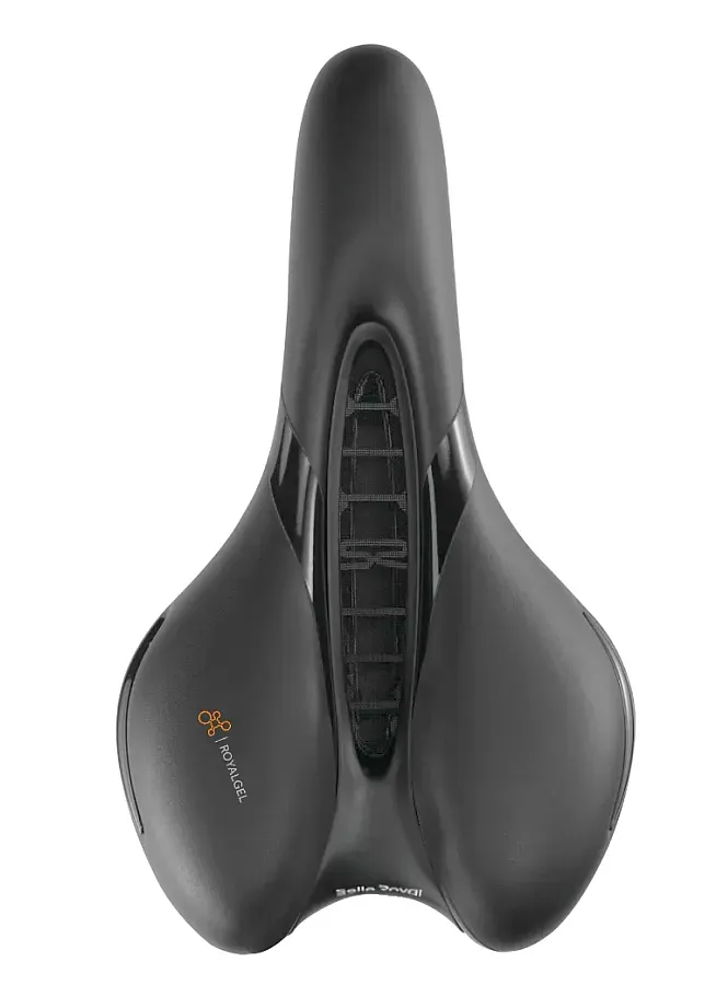 Selle Royal Respiro Stracciatella Athletic unisex ergonómikus nyereg, 279x159 mm, Royalgel, fekete