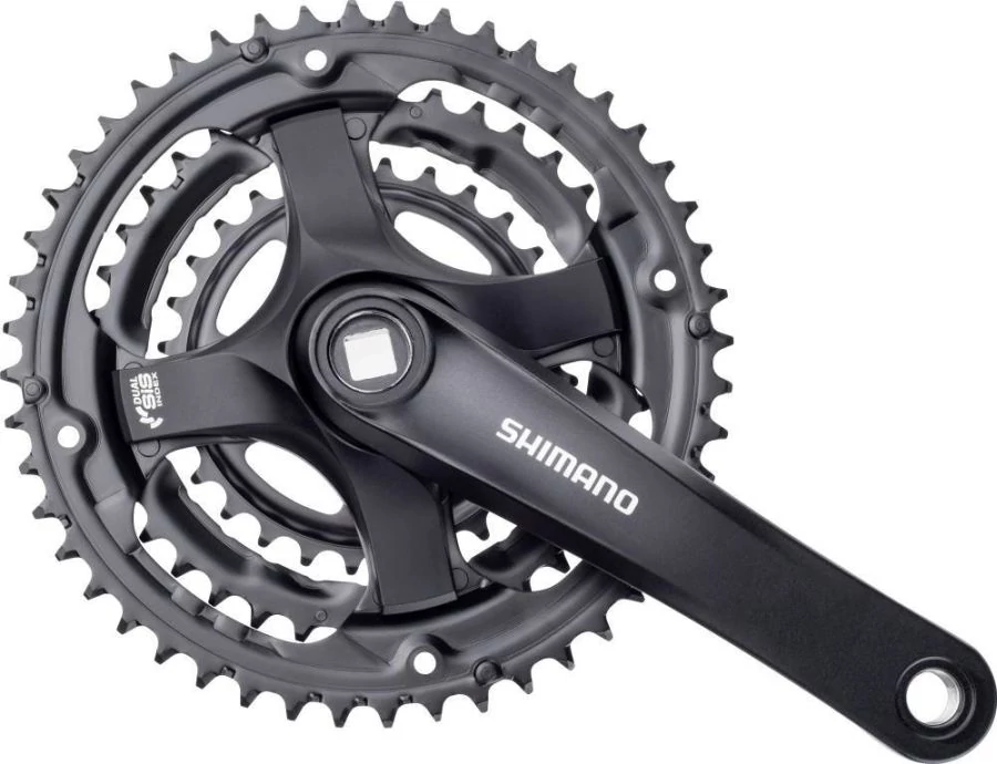 Shimano Tourney FC-TY501 négyszögtengelyes trekking hajtómű 28-38-48T, 170 mm, alumínium, fekete, OEM kiszerelés
