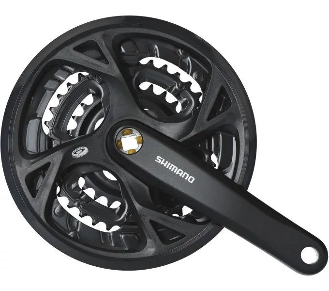 Shimano Acera FC-M371 négyszögtengelyes trekking hajtómű, 26-36-48T, 175 mm, 9s, alumínium, LV, fekete