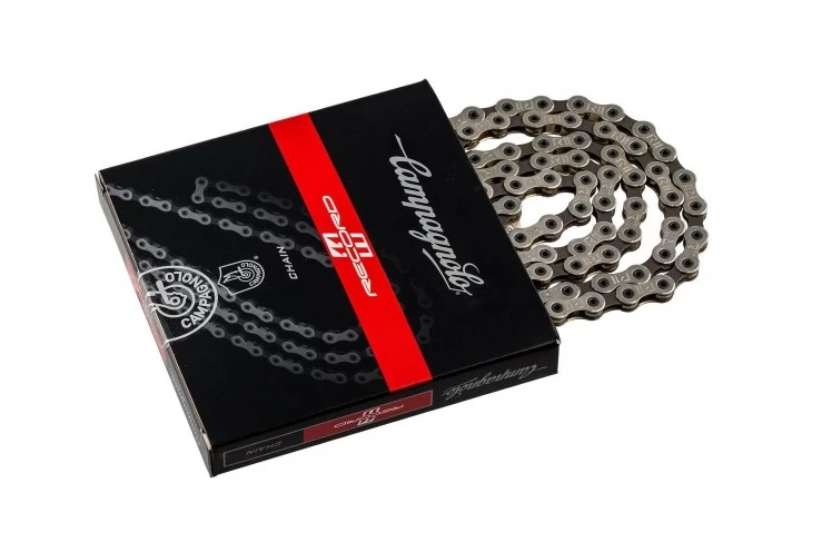 Campagnolo Record kerékpár lánc, 11s, 114 szem, ezüst-szürke