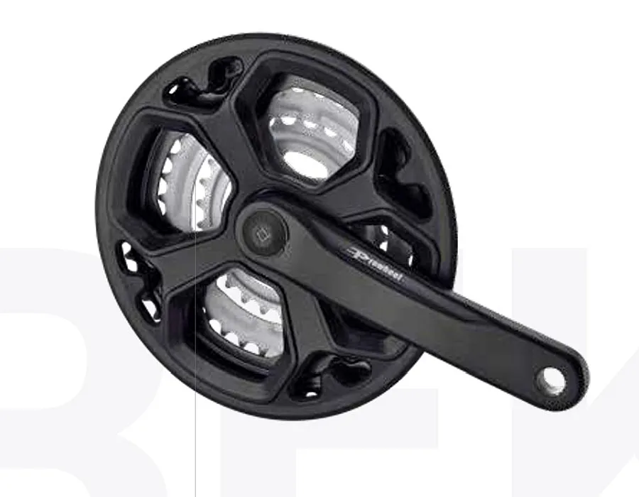 Prowheel TY-CN02 négyszögtengelyes trekking hajtómű 28-38-48T, 175 mm, alumínium, LV, fekete-szürke, OEM kiszerelés