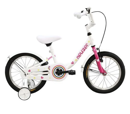 Neuzer BMX 2022 16-os lány kerékpár, 1s, acél, fehér-rózsaszín