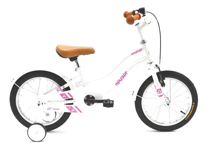 Neuzer Cruiser 2022 16-os gyerek kerékpár, acél, 1s, fehér-rózsaszín