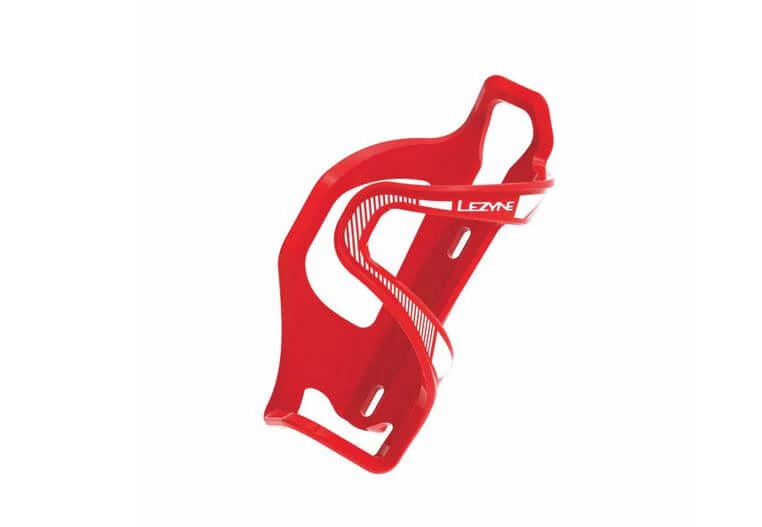 Lezyne Flow Cage SL balra nyíló kompozit műanyag kulacstartó, piros