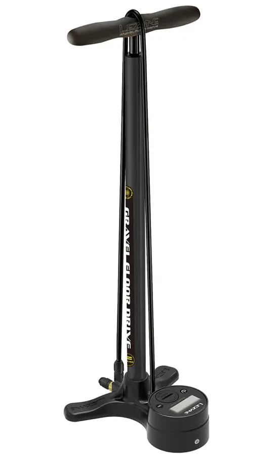 Lezyne Gravel Digital Drive nyomásmérős acél műhelypumpa, 7 bar, presta szelephez, matt fekete