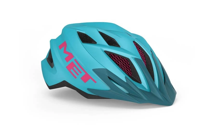MET Crackerjack gyerek bukósisak, LED világítással, unisize (52-57 cm), világoskék-magenta