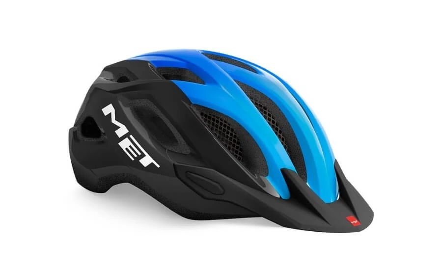 MET Crossover unisex MTB bukósisak, XL-es méret (60-64 cm), fekete-cián